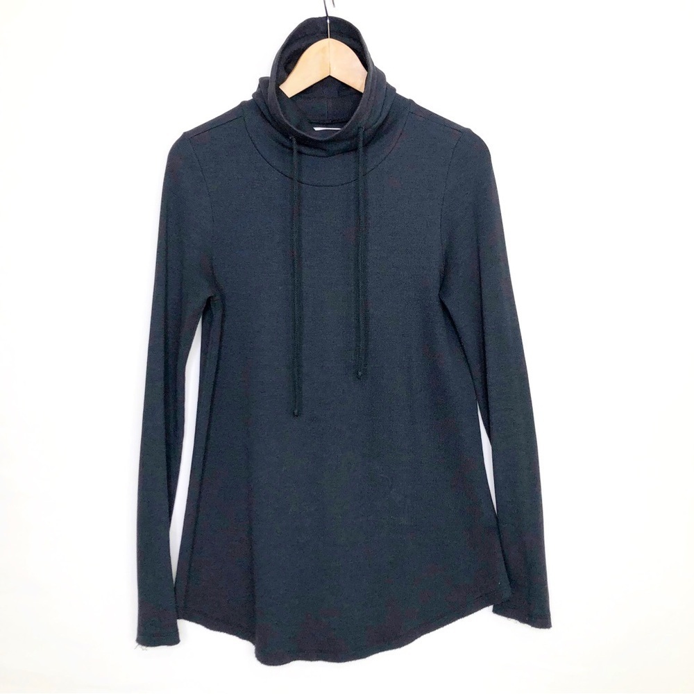 Southcott dark grey Waffle knit, call Nick drawstring pull over